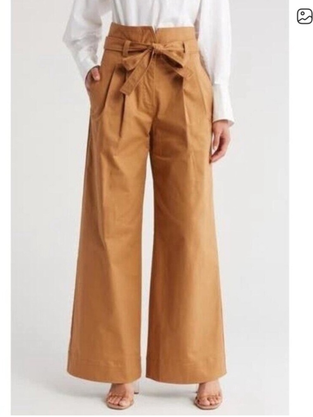 A.L.C Emily wide leg paper bag waist pants